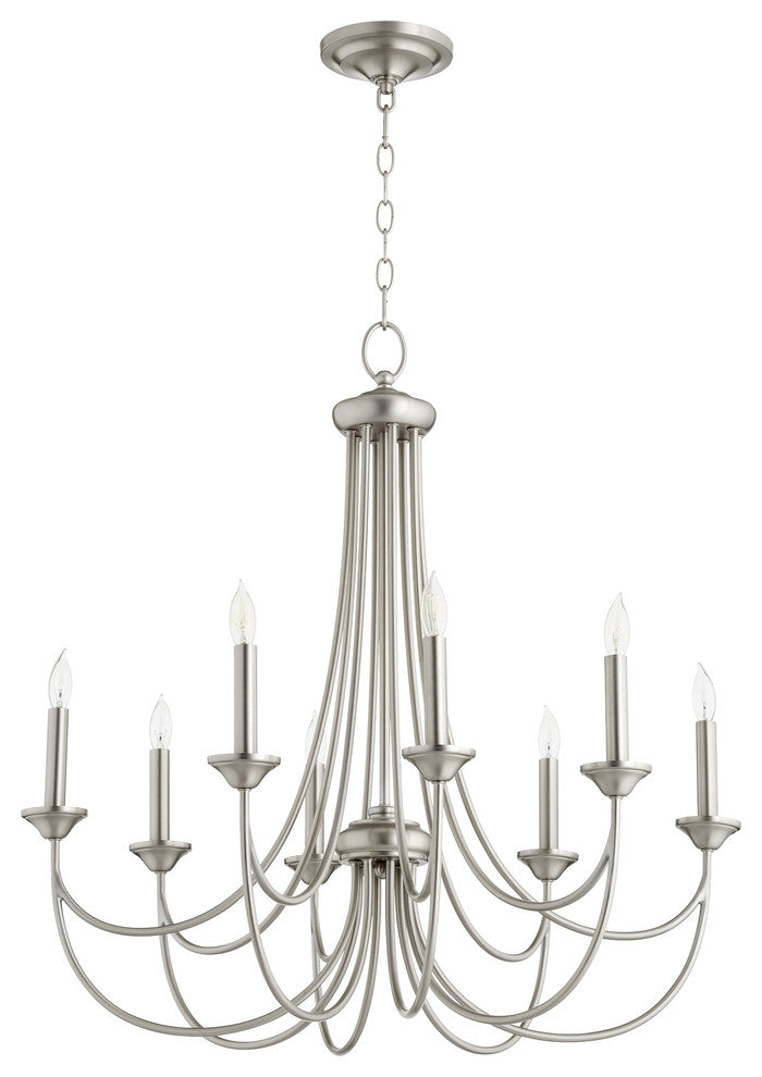 Brooks 8-Light Chandelier, Satin Nickel