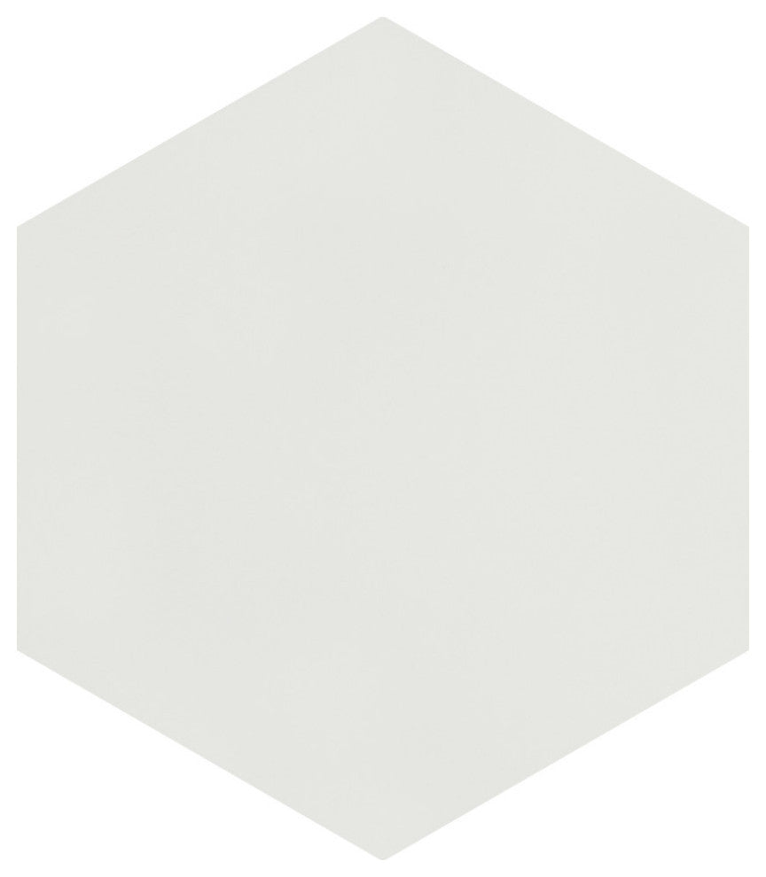 Textile Basic Grand Hex White Porcelain Floor and Wall Tile Sample