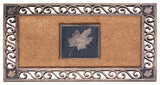 A1HC Rubber and Coir Maple Leaf, Heavy Weight Durable Doormat, 23"X38", Copper