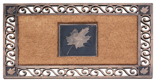 A1HC Rubber and Coir Maple Leaf, Heavy Weight Durable Doormat, 23"X38", Copper