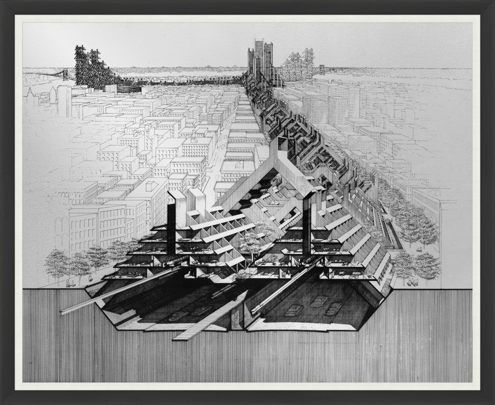 Aerial City View, Giclee Reproduction Artwork