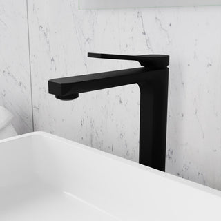 1-Handle Bathroom Vessel Sink Faucet, Matte Black
