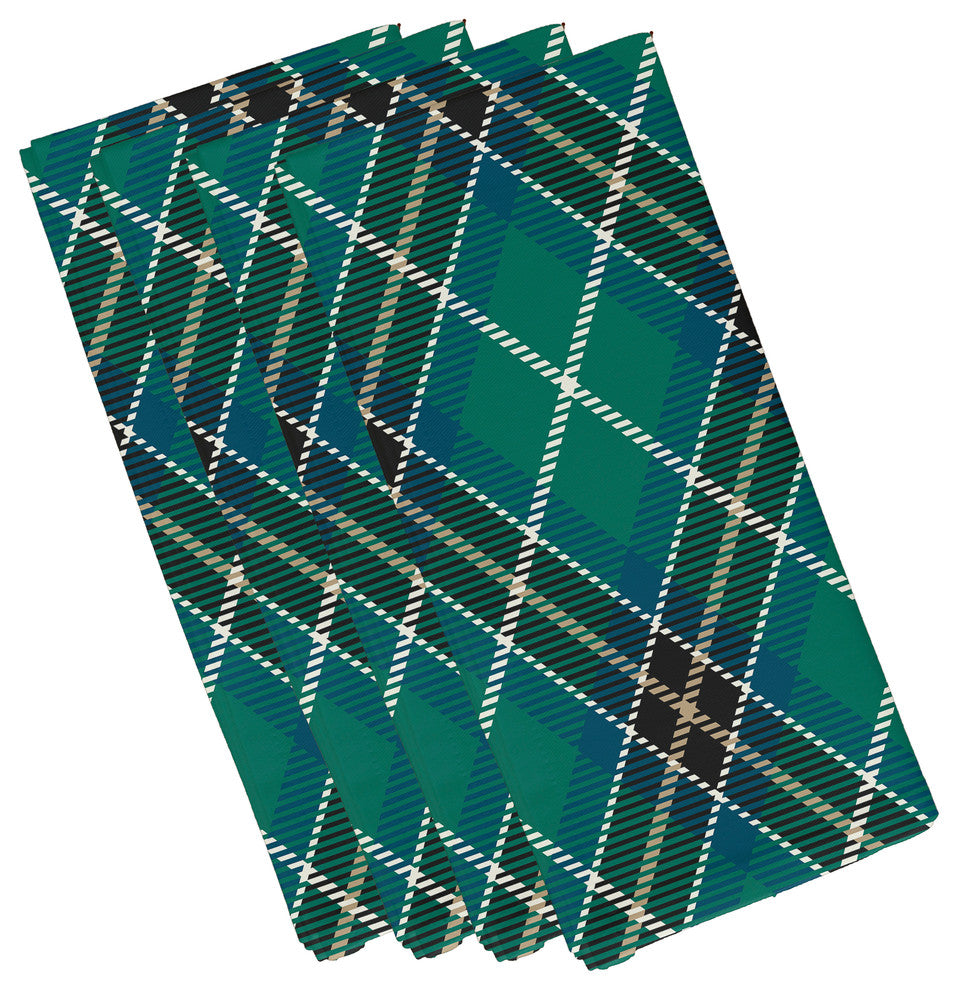 Mad for Plaid 19" Navy Blue Holiday Print Napkin, Set of 4