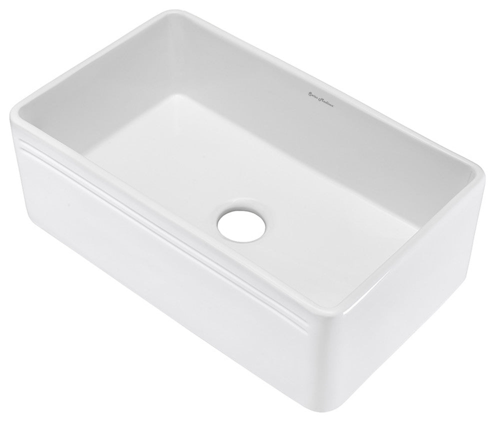 Delice 30"x18" Ceramic, Farmhouse Kitchen Sink With Apron
