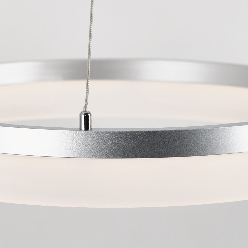 Artika Optical Ring LED Pendant Ceiling Light, Silver - Multiple CCT