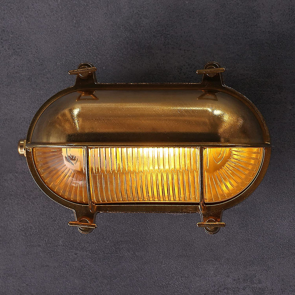 Oval Industrial Bulkhead Wall Sconce Waterproof Wall Light Fixture