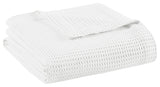 Beautyrest Cotton Waffle Weave Bedding Blanket, White