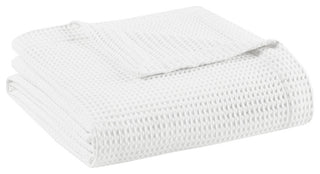 Beautyrest Cotton Waffle Weave Bedding Blanket, White