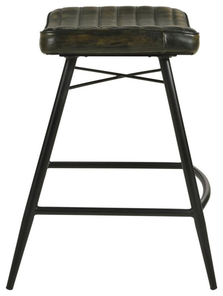 Coaster Bayu Leather Upholstered Counter Height Stool in Espresso
