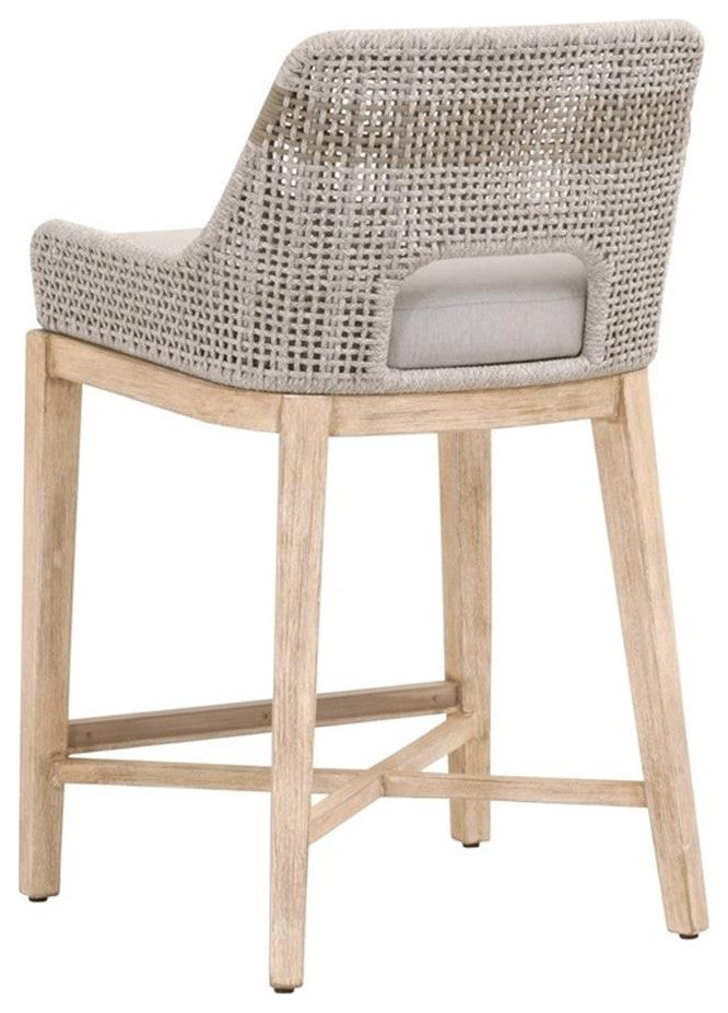 Essentials For Living Woven 26" Fabric Counter Stool in Taupe Gray