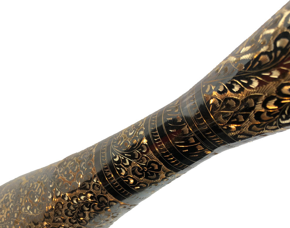 Natural Geo Brass Floral Black/Gold Table Vase
