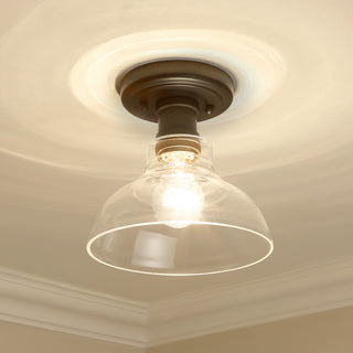 Carver Flush Mount With Clear Glass Shade