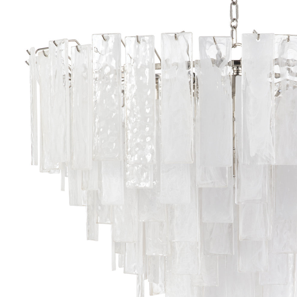 Glacier Chandelier Large, Polished Nickel