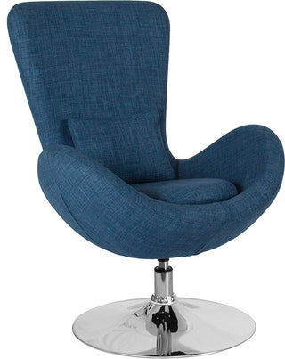 Modern Blue Fabric Side Reception Chair