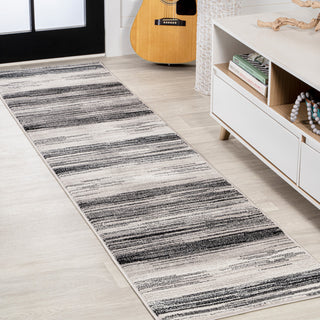 Austin Gradient Striped Gray/Black 2'x8' Runner Rug