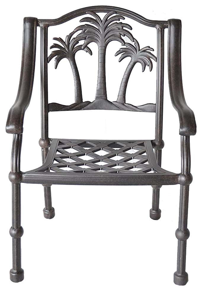Palm Tree cast aluminum furniture 15-piece outdoor dining set extendable table