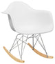 Paris Tower Modern Rocker Lounge Arm Chair, White