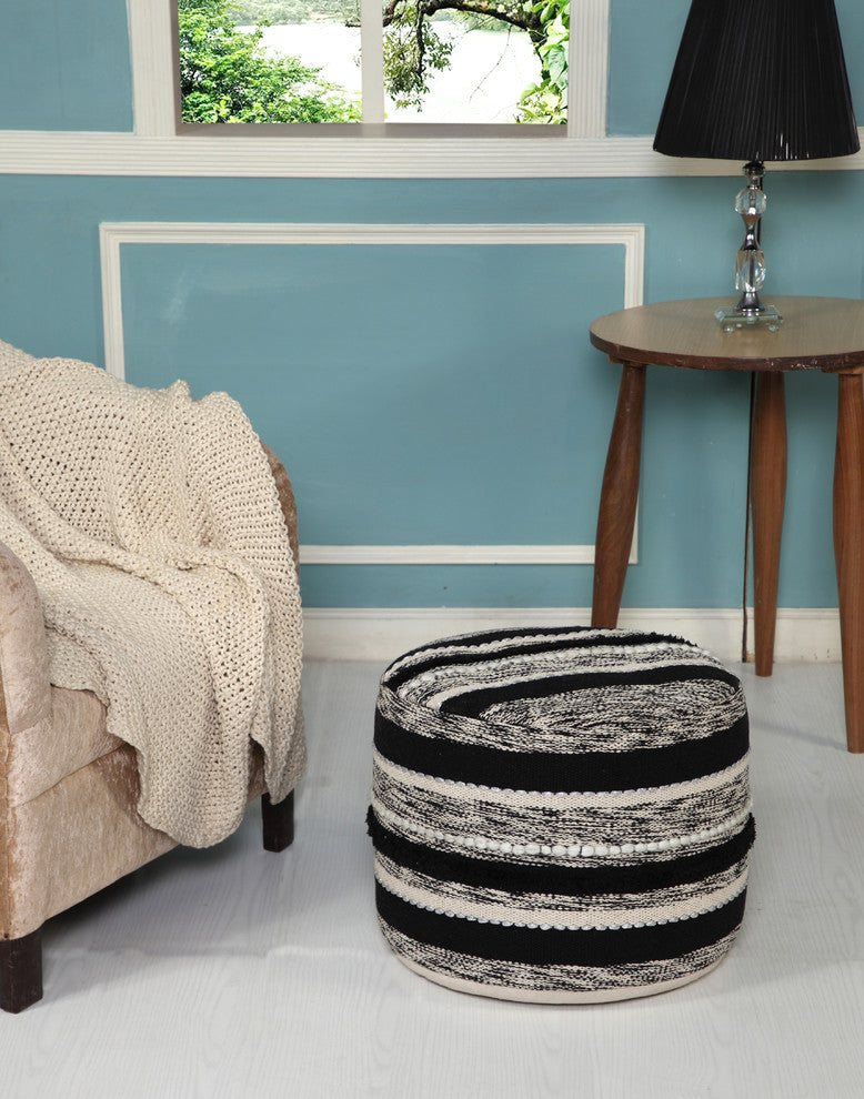 Accented Noir Pouf
