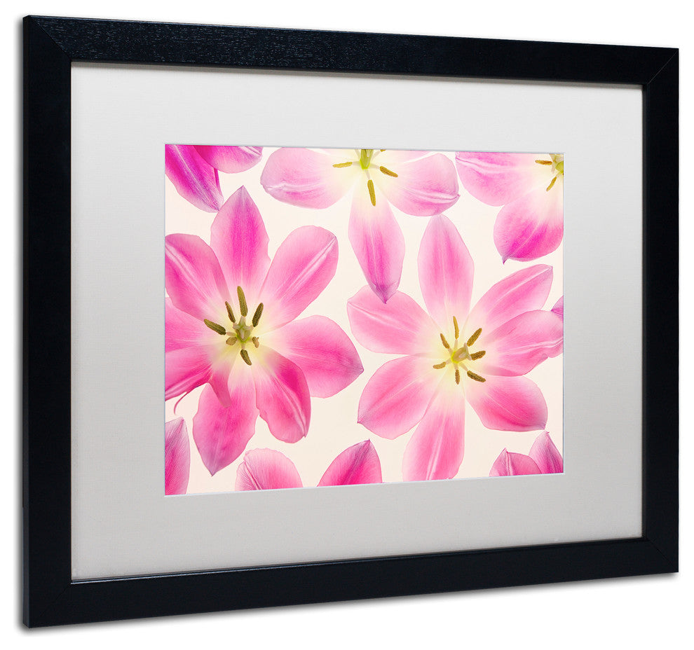 Cora Niele ''Cerise Pink Tulips'' Matted Framed Art