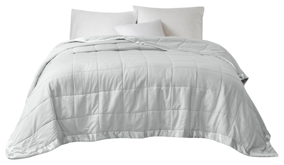 Madison Park Solid Embossed Microfiber Premium Oversized Blanket, Full/Queen