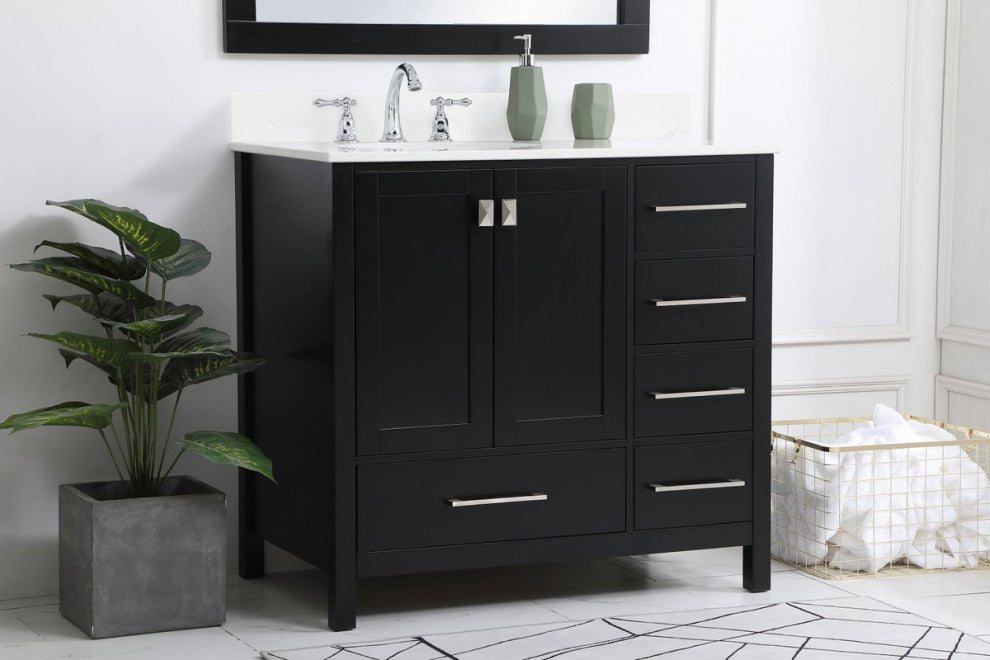 Elegant Decor Irene Bathroom Vanity Black
