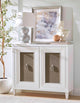 Modern Wood 40" Console With With doors, TV Stand, Fully Assembled, White