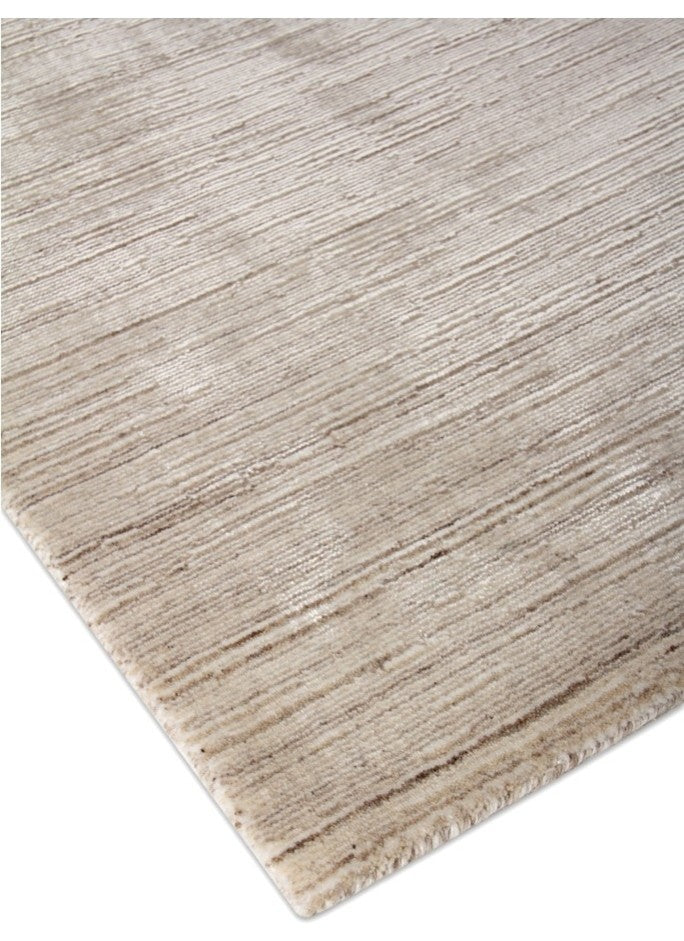Palazzo handmade New Zealand Wool/Bamboo Silk Light Gray/Beige Area Rug, 8'x10'