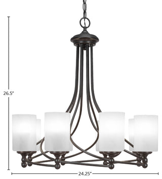 Capri 8-Light Chandelier, Dark Granite/White Marble