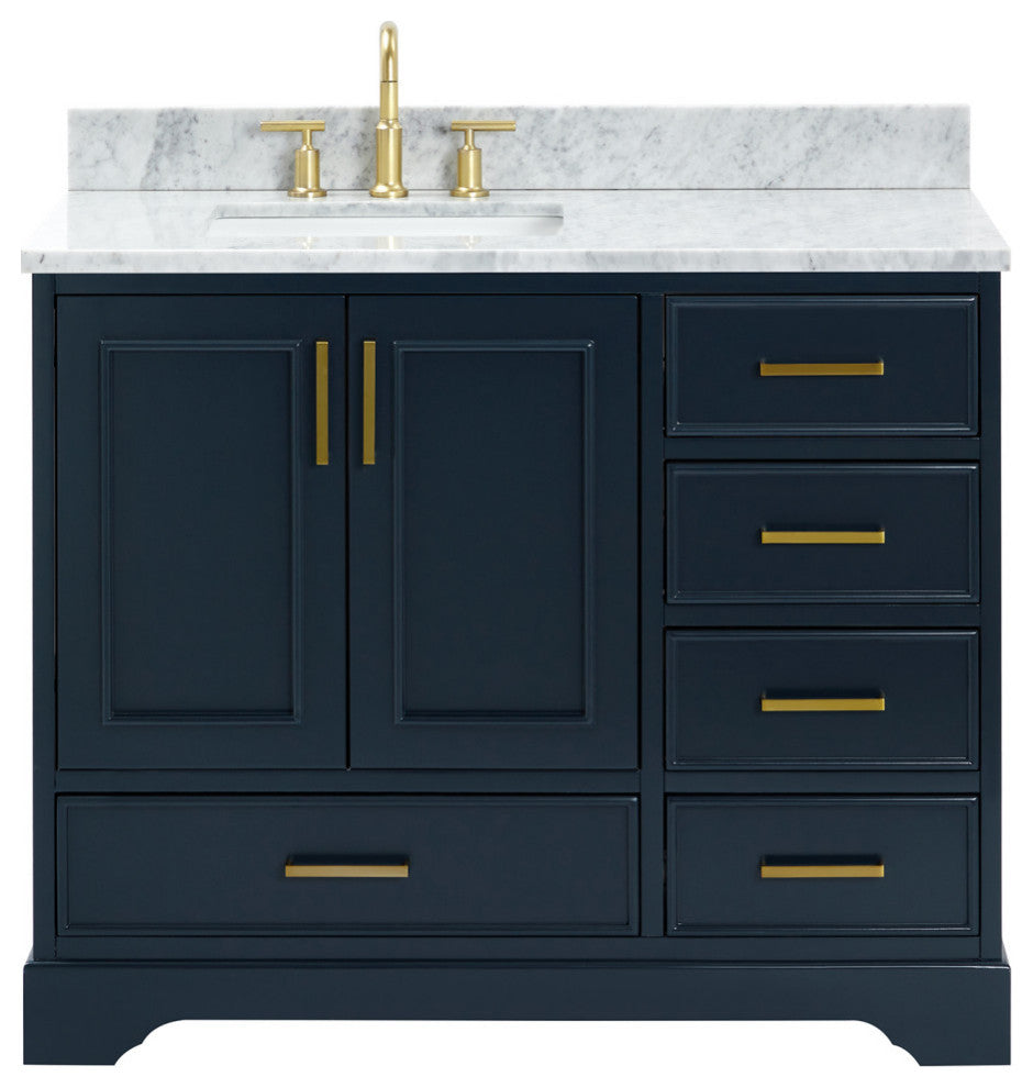 Ariel Stafford 43" Single Left Offset Rectangle Sink Bathroom Vanity