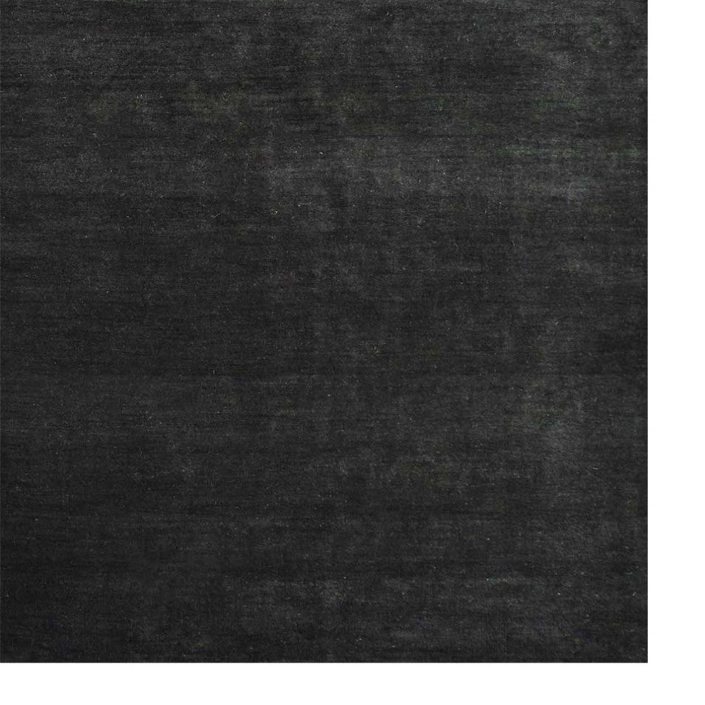 HAND KNOTTED LOOM SILK ECO-FRIENDLY AREA RUGS-Light Charcoal Color,Solid Design, [Rectangle] 8'x10'