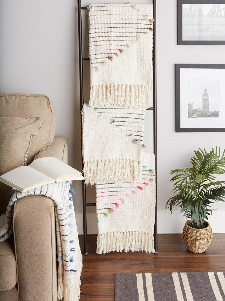 French Blue Diamond Cut Throw