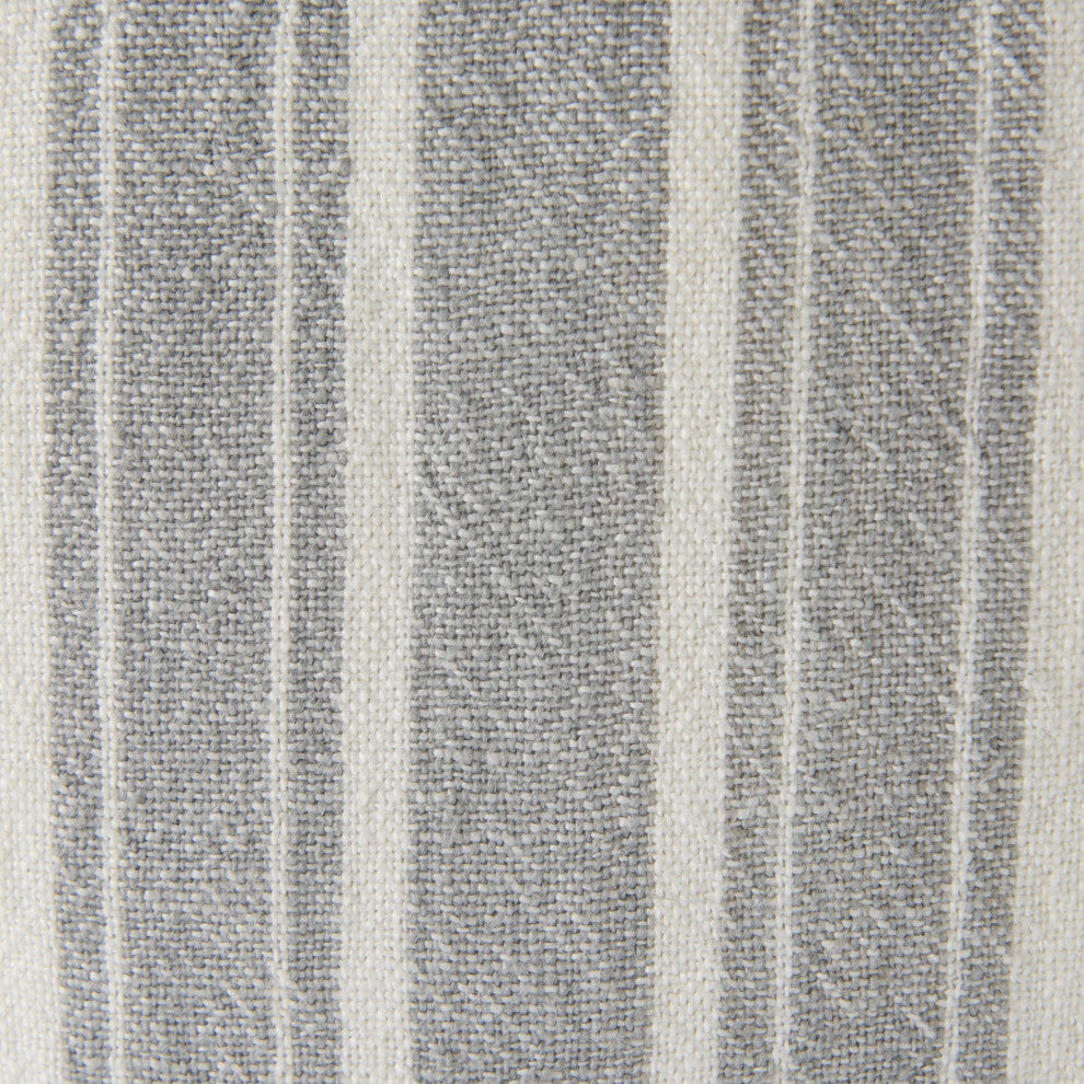 off white Pillow Cover With Ash Gray Stripes