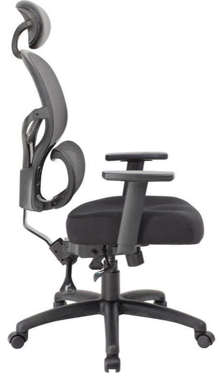 Modern Office Chair, Ergonomic Design With Adjustable Arms & Head Back, Black