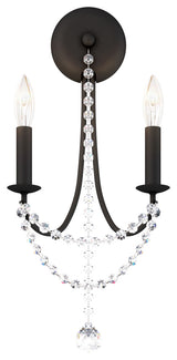 Schonbek Rj1002N-51H 2 Light Crystal Sconce, Black