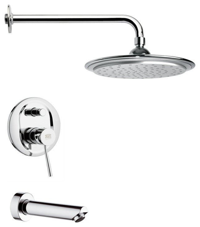 Chrome Tub and Shower Faucet Sets With 9" Rain Shower Head