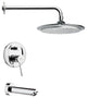 Chrome Tub and Shower Faucet Sets With 9" Rain Shower Head