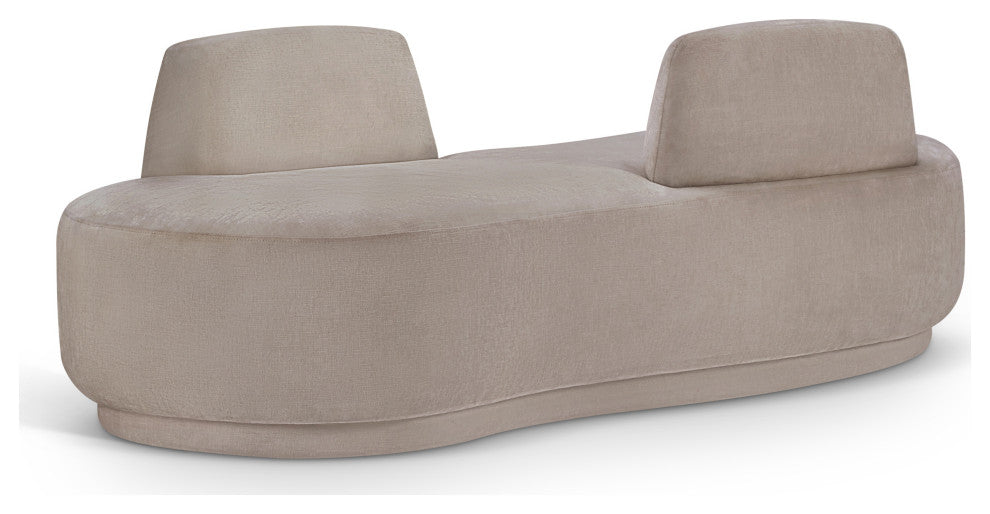 Argyle Upholstered Chaise/Loveseat, Beige, Chenille Fabric