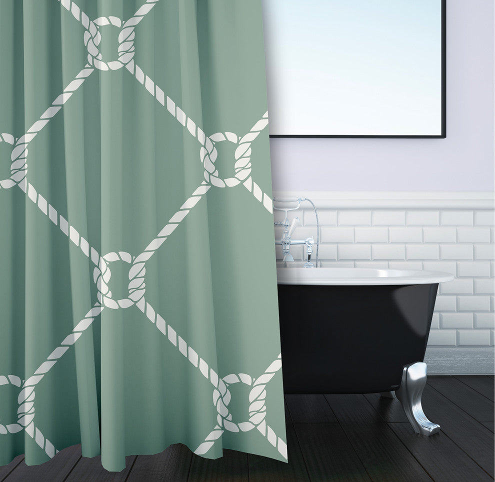 Ahoy! Sage 70" w x 73" h Shower Curtain