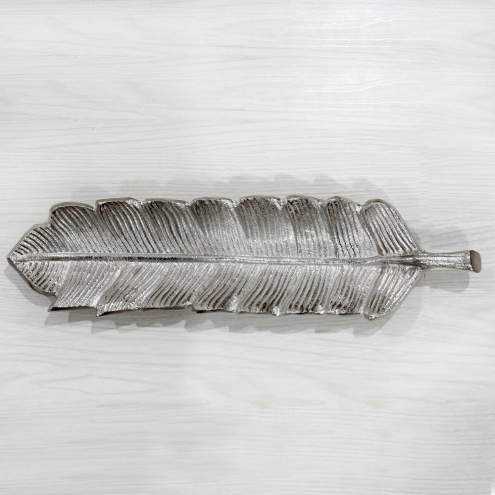 Handmade Decorative Aluminium Tray, Silver Color Coated