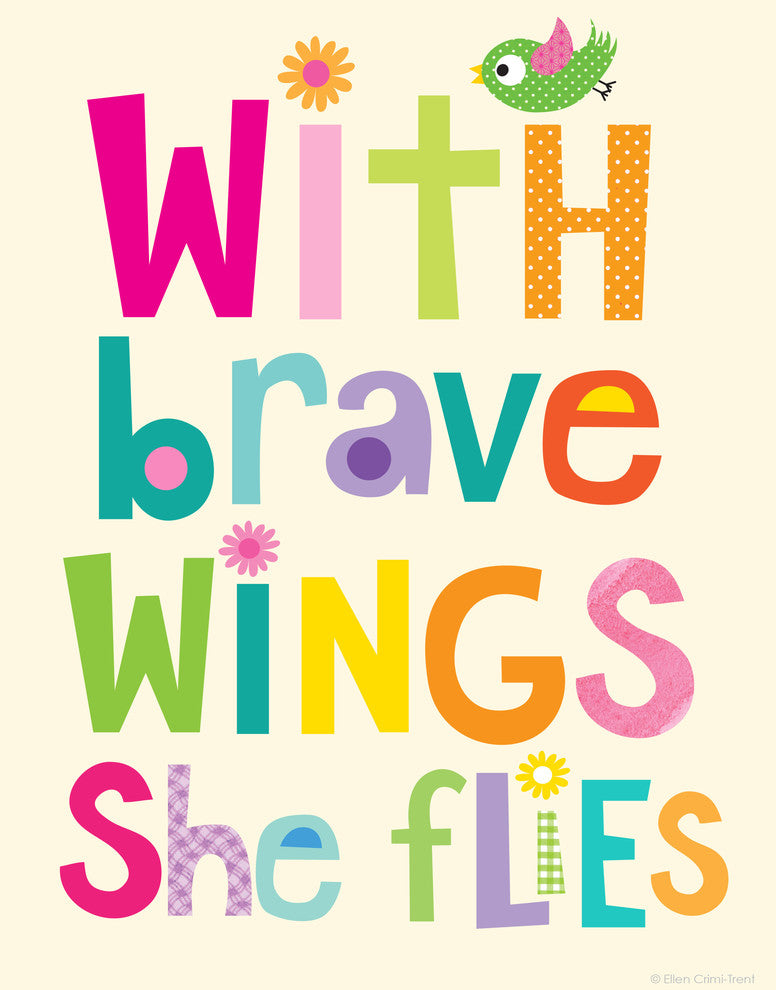 "With Brave Wings" Print, 11"x14"