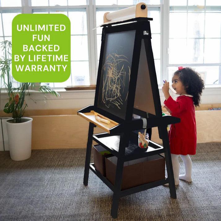 Little Partners Deluxe Learn and Play Art Center, Charcoal With Natural