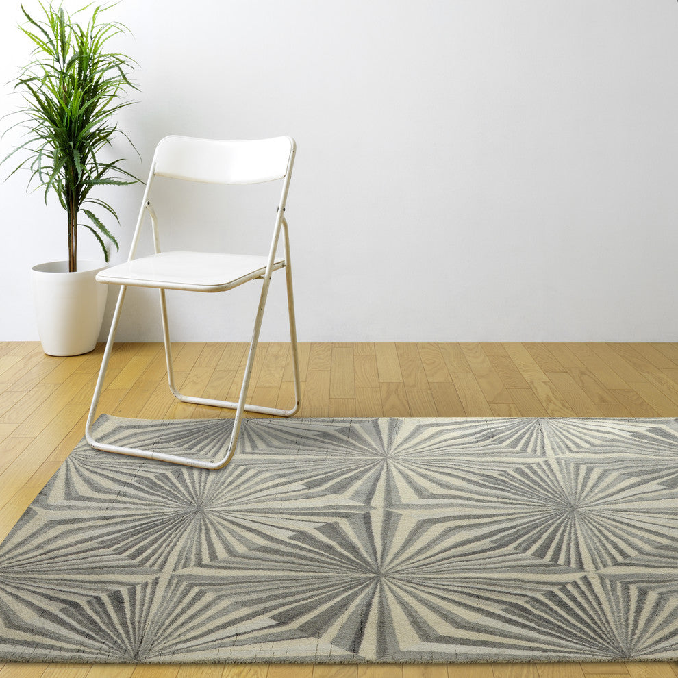 Gray Illusion Modern Geometric Area Rug, 7'6"x9'6"