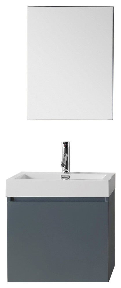 Zuri 24" Single Bathroom Vanity Set, Gray With Polished Chrome Faucet