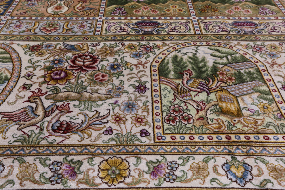 Hand Knotted High End Persian 100% Silk Rug 8' 0" X 10' 0''- Q4778