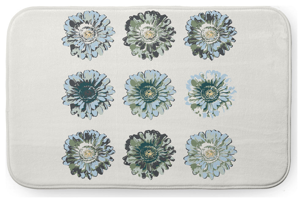 24" x 17" Gypsy Floral  Bathmat, Green