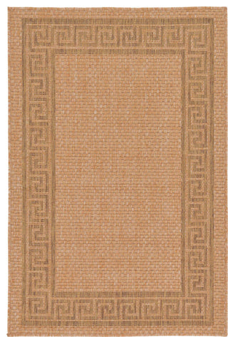 Rug Unique Loom Outdoor Border Light Brown Rectangular 3' 3 x 5' 0