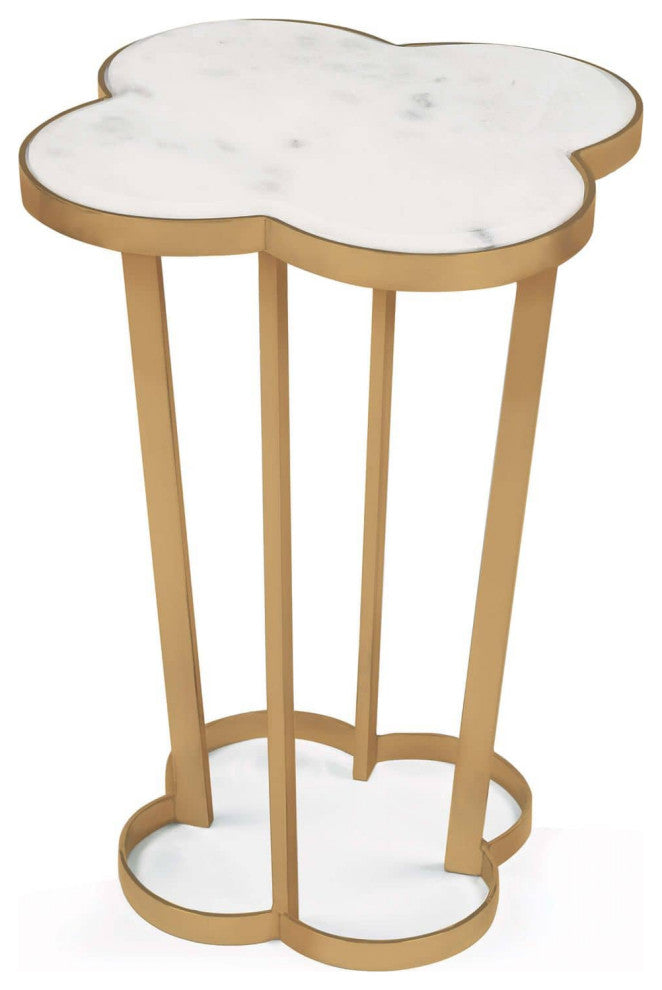 Clover Table, Natural Brass