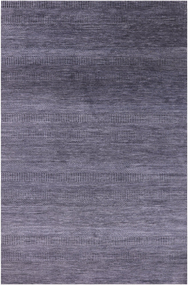 6' 2" X 9' 3" Handmade Savannah Grass Wool and Silk Rug Q11932