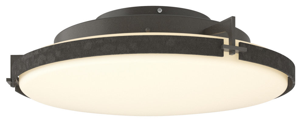 Metra LED Flush Mount, Dark Smoke Finish, Opal Glass