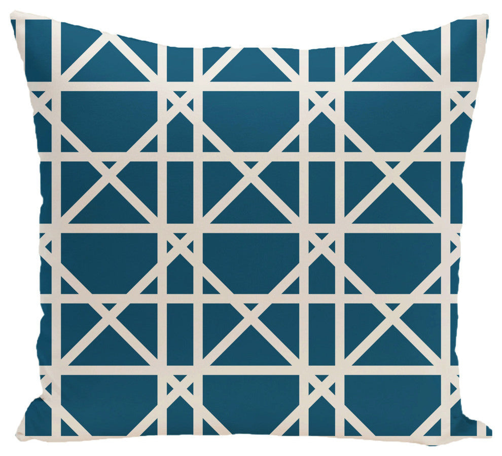 Trellis Geometric Print Pillow, Teal, 20"x20"